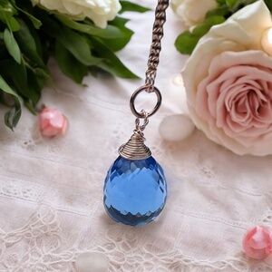 Wire Wrapped Tanzanite Pendant 14k Rose Gold Filled , December Birthstone